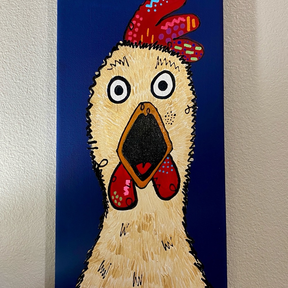 Colorful Chicken Canvas Art for Bird Lovers